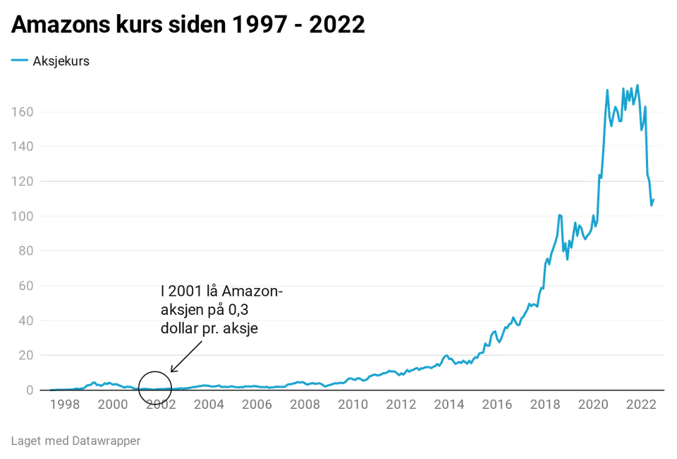 Amazon, kurs, aksjer, investere i aksjer eller eiendom