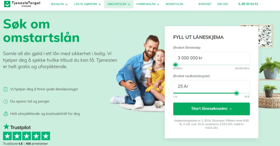Renteøkning. Refinansiering. Tjenestetorget.