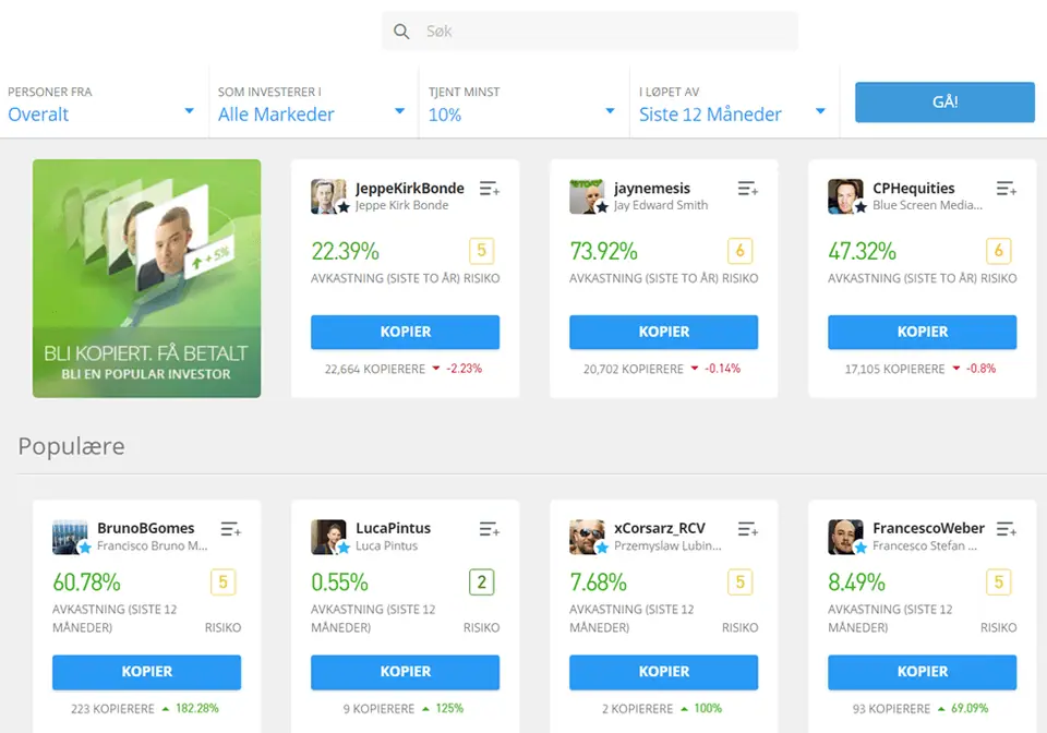 eToro Copytrading.