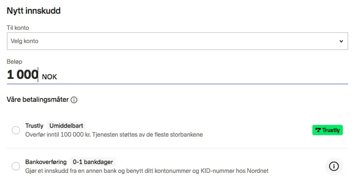 Overføre penger Nordnet