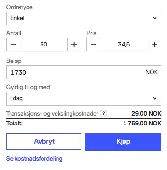 Trading hos Nordnet.