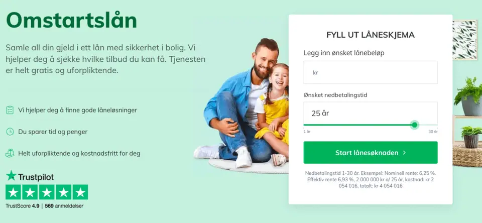 Bli kvitt gjeld med refinansiering med sikkerhet i bolig.