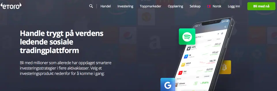 eToro, investere, plattform