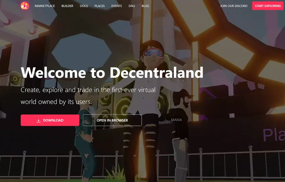 Decentraland game.